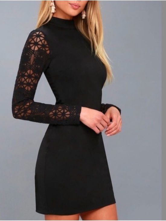 Lulus Dresses & Skirts - Lulus Lace Up Your Sleeve Lace Long Sleeve Bodycon Dress NWT